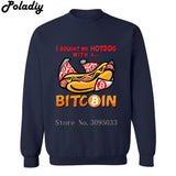 I bought my hotdog with a Bitcoin Mens Women Funny Sweatshirts Harajuku Men Printed Cryptocurrency Hoodies Sweatshirt - Crypto gear and stuff