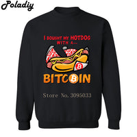 I bought my hotdog with a Bitcoin Mens Women Funny Sweatshirts Harajuku Men Printed Cryptocurrency Hoodies Sweatshirt - Crypto gear and stuff