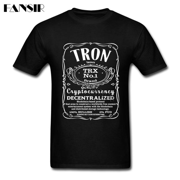 Tron Coin Cryptocurrency Shirts Normal Men T-shirts Short Sleeve Pure Cotton O Neck T Shirt For Male - Crypto gear and stuff