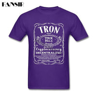 Tron Coin Cryptocurrency Shirts Normal Men T-shirts Short Sleeve Pure Cotton O Neck T Shirt For Male - Crypto gear and stuff