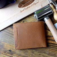 ethereum wallet genuine leather ethereum engraved mens wallet - Crypto gear and stuff