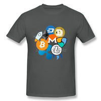Fit Formal T Shirt Editor Ethereum Litecoin Tees with Bitcoin Ripple Mens DIY T-Shirt - Crypto gear and stuff