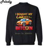 I bought my car with a Bitcoin Mens Clothes Hoodies Men Women Cotton Cryptocurrency Print Clothing Hooded Sweatshirts - Crypto gear and stuff
