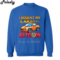 I bought my car with a Bitcoin Mens Clothes Hoodies Men Women Cotton Cryptocurrency Print Clothing Hooded Sweatshirts - Crypto gear and stuff