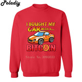 I bought my car with a Bitcoin Mens Clothes Hoodies Men Women Cotton Cryptocurrency Print Clothing Hooded Sweatshirts - Crypto gear and stuff