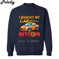 I bought my car with a Bitcoin Mens Clothes Hoodies Men Women Cotton Cryptocurrency Print Clothing Hooded Sweatshirts - Crypto gear and stuff