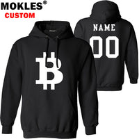 BITCOIN pullover logo custom name number autumn winter virtual currency jersey warm hat flag BTC pure black XBT Blue red clothes - Crypto gear and stuff
