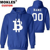 BITCOIN pullover logo custom name number autumn winter virtual currency jersey warm hat flag BTC pure black XBT Blue red clothes - Crypto gear and stuff