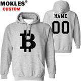 BITCOIN pullover logo custom name number autumn winter virtual currency jersey warm hat flag BTC pure black XBT Blue red clothes - Crypto gear and stuff