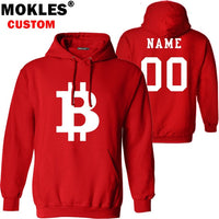 BITCOIN pullover logo custom name number autumn winter virtual currency jersey warm hat flag BTC pure black XBT Blue red clothes - Crypto gear and stuff