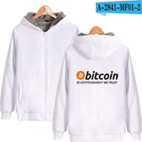 New Bitcoin In Cryptograrhy We Trust Hoodies With Zipper Men Women Casual Brand Thick Warm Hooded Sweatshirts - Crypto gear and stuff