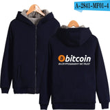 New Bitcoin In Cryptograrhy We Trust Hoodies With Zipper Men Women Casual Brand Thick Warm Hooded Sweatshirts - Crypto gear and stuff
