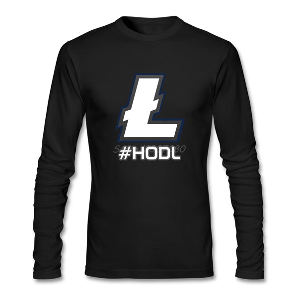 HODL Litecoin T Shirt Long Sleeve Custom Mens T Shirts Fashion 2018 Cotton Crewneck  T Shirts - Crypto gear and stuff