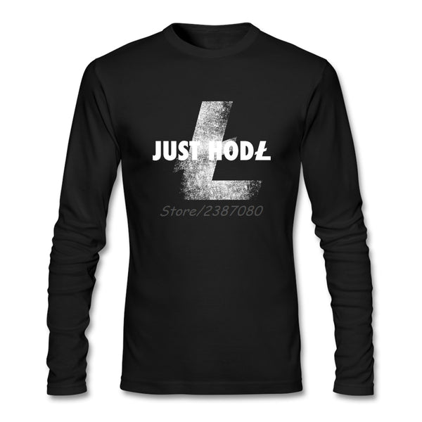 Order this  litecoin T Shirt Custom Long Sleeve Men's Clothes Just Hodl Litecoin - Crypto gear and stuff
