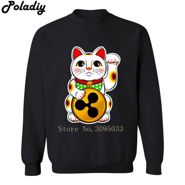 XRP Lucky  Maneki Neko XRP Ripple sweatshirt cryptocurrency warm men Hoody men fashion cool o-neck sweatshirts Hoodies - Crypto gear and stuff