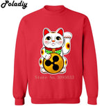XRP Lucky  Maneki Neko XRP Ripple sweatshirt cryptocurrency warm men Hoody men fashion cool o-neck sweatshirts Hoodies - Crypto gear and stuff
