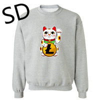 Dropshipping 3D Hoodies Men Litecoin Lucky Cat Maneki Neko Litecoin Sweatshirt Men moletom masculino poleron hombre crypto Tops - Crypto gear and stuff