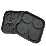 4 Cavities Bitcoin Ice Mold Silicone Ice Tray Mould Ice Cream Maker Ice Mold for Whiskey DIY Baking Cake Cookies Mold - Crypto gear and stuff