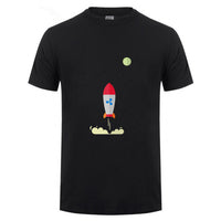 Ripple XRP Rocket Spaceship Crypto Currency T Shirts Men Short Sleeve O-neck Top Quality Loose Shirt - Crypto gear and stuff