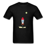 Ripple XRP Rocket Spaceship Crypto Currency T Shirts Men Short Sleeve O-neck Top Quality Loose Shirt - Crypto gear and stuff