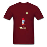 Ripple XRP Rocket Spaceship Crypto Currency T Shirts Men Short Sleeve O-neck Top Quality Loose Shirt - Crypto gear and stuff