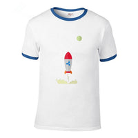 Ripple XRP Rocket Spaceship Crypto Currency T Shirts Men Short Sleeve O-neck Top Quality Loose Shirt - Crypto gear and stuff