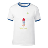Ripple XRP Rocket Spaceship Crypto Currency T Shirts Men Short Sleeve O-neck Top Quality Loose Shirt - Crypto gear and stuff
