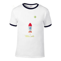 Ripple XRP Rocket Spaceship Crypto Currency T Shirts Men Short Sleeve O-neck Top Quality Loose Shirt - Crypto gear and stuff