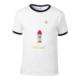 Ripple XRP Rocket Spaceship Crypto Currency T Shirts Men Short Sleeve O-neck Top Quality Loose Shirt - Crypto gear and stuff
