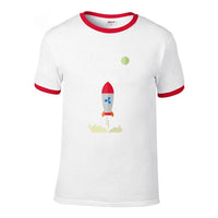 Ripple XRP Rocket Spaceship Crypto Currency T Shirts Men Short Sleeve O-neck Top Quality Loose Shirt - Crypto gear and stuff