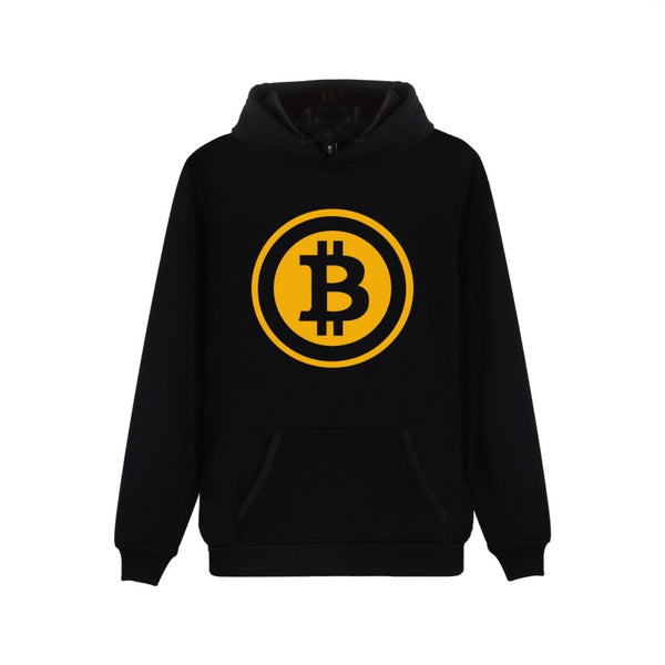 Bitcoin Hooded Hoodies Men Sweatshirt Winter Fashion Virtual Currency Logo Men Hoodies And Sweatshirt Funny Clothes - Crypto gear and stuff
