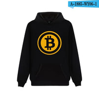 Bitcoin Hooded Hoodies Men Sweatshirt Winter Fashion Virtual Currency Logo Men Hoodies And Sweatshirt Funny Clothes - Crypto gear and stuff