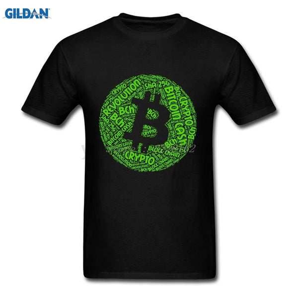 T Shirt Men CRYPTO Black Plus Size Creation Bitcoin Cash Revolution Hipster Clothing T-Shirts Adult - Crypto gear and stuff