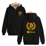 Bitcoin Sweatshirt Men Zipper Winter Thick Fashion Hoodies Men Sweatshirt Casual Streetwear Virtual Currency Clothe - Crypto gear and stuff