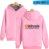 Bitcoin Sweatshirt Men Zipper Winter Thick Fashion Hoodies Men Sweatshirt Casual Streetwear Virtual Currency Clothe - Crypto gear and stuff