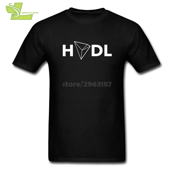 Cryptocurrency Tron Coin White T Shirt for Men Men's Round Neck Short Sleeve Tshirs Popular Rude T Shirts - Crypto gear and stuff