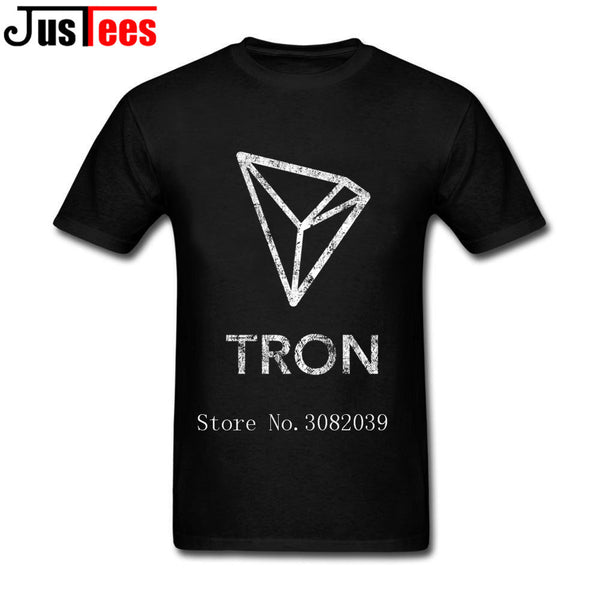 Vintage Tron Coin Cryptocurrency Mens T Shirt O-neck Cotton Short Sleeve Custom T-shirt Men Pp Cool Big Size T Shirts For Boys - Crypto gear and stuff