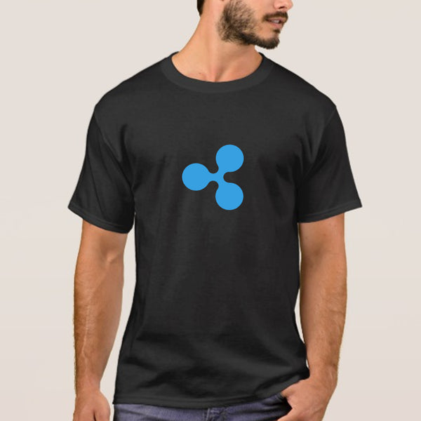 Ripple (XRP) Cryptocurrency t-shirt (Black)  New Fashion Mens Short Sleeve T shirt Cotton T Shirts Free Shipping Men T Shirt - Crypto gear and stuff