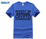 Invest In Cryptocurrencies Ethereum Litecoin Monero Bitcoin Zcash T Shirt Man Short Sleeve Cheap Tees Male Oversize Clothing - Crypto gear and stuff