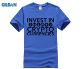 Invest In Cryptocurrencies Ethereum Litecoin Monero Bitcoin Zcash T Shirt Man Short Sleeve Cheap Tees Male Oversize Clothing - Crypto gear and stuff