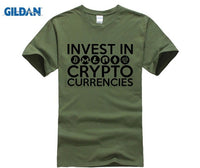 Invest In Cryptocurrencies Ethereum Litecoin Monero Bitcoin Zcash T Shirt Man Short Sleeve Cheap Tees Male Oversize Clothing - Crypto gear and stuff