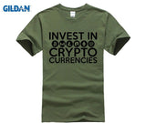 Invest In Cryptocurrencies Ethereum Litecoin Monero Bitcoin Zcash T Shirt Man Short Sleeve Cheap Tees Male Oversize Clothing - Crypto gear and stuff