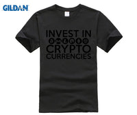 Invest In Cryptocurrencies Ethereum Litecoin Monero Bitcoin Zcash T Shirt Man Short Sleeve Cheap Tees Male Oversize Clothing - Crypto gear and stuff