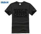 Invest In Cryptocurrencies Ethereum Litecoin Monero Bitcoin Zcash T Shirt Man Short Sleeve Cheap Tees Male Oversize Clothing - Crypto gear and stuff