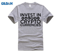 Invest In Cryptocurrencies Ethereum Litecoin Monero Bitcoin Zcash T Shirt Man Short Sleeve Cheap Tees Male Oversize Clothing - Crypto gear and stuff