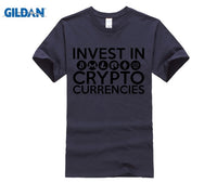 Invest In Cryptocurrencies Ethereum Litecoin Monero Bitcoin Zcash T Shirt Man Short Sleeve Cheap Tees Male Oversize Clothing - Crypto gear and stuff