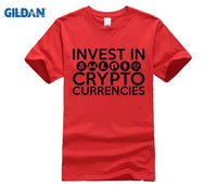 Invest In Cryptocurrencies Ethereum Litecoin Monero Bitcoin Zcash T Shirt Man Short Sleeve Cheap Tees Male Oversize Clothing - Crypto gear and stuff