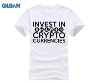Invest In Cryptocurrencies Ethereum Litecoin Monero Bitcoin Zcash T Shirt Man Short Sleeve Cheap Tees Male Oversize Clothing - Crypto gear and stuff