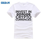 Invest In Cryptocurrencies Ethereum Litecoin Monero Bitcoin Zcash T Shirt Man Short Sleeve Cheap Tees Male Oversize Clothing - Crypto gear and stuff